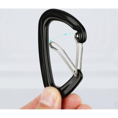 16KN Wire Gate Carabiner Safety D Ring Buckle Snap Hook Keychain Clip Rock Climbing for Camping Outing Hammock