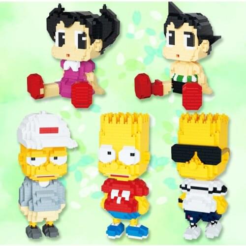 620pcs+ Astroboy Diamond Building Block Cartoon Bart Simpsoned Figure W9110 Model Micro Bricks Toys For Children Gift