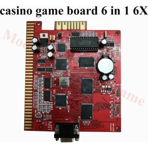 Arcade Multi 6x Poker Game Board 6 In 1 Slot PCB Casino Gambling Machine Motherboard 40-96%Win Rate With 36Pin + 10 Pin Wires