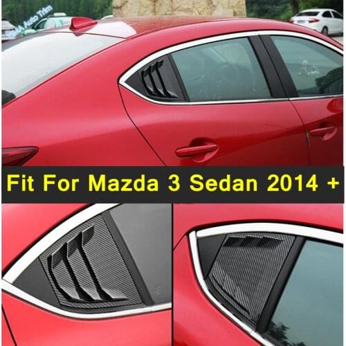 Lapetus Auto Exterior Parts Rear Window Shutters Blinds Cover Trim 2PCS Fit For Mazda 3 Sedan 2014 - 2018 Plastic Accessories