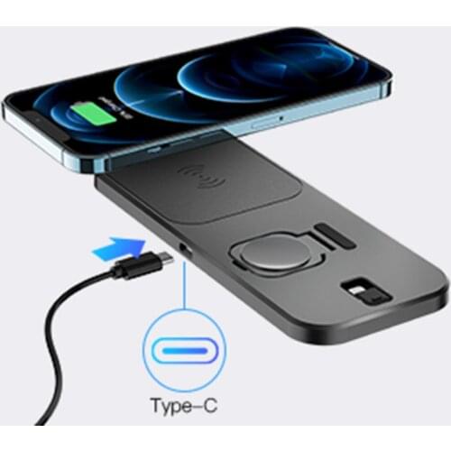 Qi Wireless Charger For Apple Mobile Phone Headset Three-in-one Bracket Wireless Charging Black For IWatch 5 4 3 2 1 I Phone 12