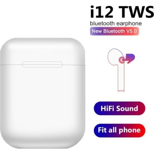 Original i12 TWS Wireless Headphones Bluetooth Earphone Stereo Earbuds Sports Gaming Headset For Android Apple xiaomi Smartphone