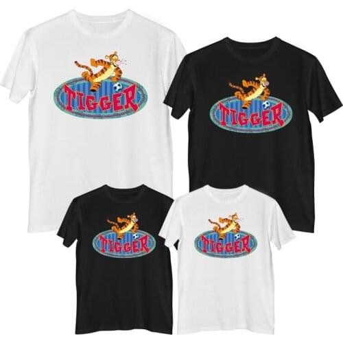 Disney Winnie the pooh Tigger T-shirt 100% cotton Fashion clothes for teens girl boys clothes Mens Women tee shirt family look