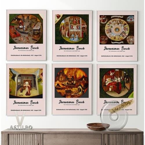 Hieronymus Bosch Exhibition Museum Landscape Canvas Painting Prints Art Poster Wall Decorate Picture Modern Living Room Decor