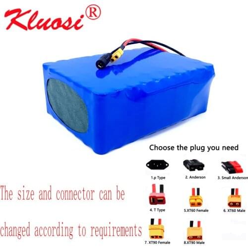 KLUOSI 13S7P 48V Battery 48V 24.5Ah 24Ah 54.6V Li-ion Battery Pack with 30A BMS for Motor Electric Scooter Vehicle Ebike Bicycle