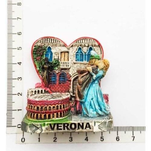 Verona Italy)Fridge Magnet,Creative Travel Commemorate Crafts 3D Ornaments Magnetism Resin Material Refrigerator Stickers