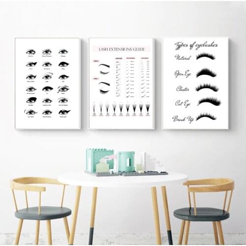 Makeup Fashion Wall Art Canvas Painting Modern Minimalist Posters and Prints Eyebrow Eyelash Pictures Girls Room Home Decor
