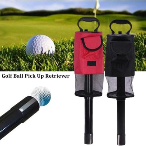 Golf Ball Pick Up Shag Bag Holder with Plastic Tube Supplies Grabber Golf Retriever Picker