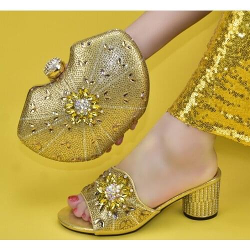 Latest Design Italian Shoe and Bag Set for Party In Women Elegant Women Wedding Pumps with Purse for Wedding Dress High Heels