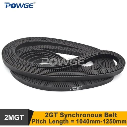 POWGE Perimeter 1040 1100 1140 1164 1180 1220 1240 1250 2GT Timing Belt Width=6/9mm GT2 Synchronous Belt 1220-2GT 1100-2GT