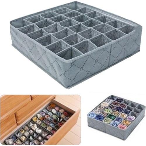Closet Organizer Storage Box Foldable Underwear Sorting Container Home Separated Divider Drawer Socks 30 Grids Cases for Clothes