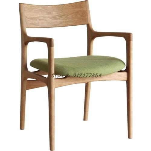 Nordic Solid Wood Back Chair Modern Minimalist Dining Chair Presidential Chair New Chinese Circle Chair Negotiation Meeting Balc