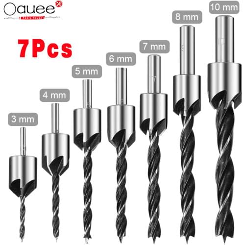 Towayer 8Pcs Flute Countersink Drills Bit HSS Drills Bit Reamer Set For Woodworking Chamfer 3-10mm