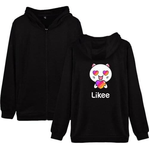 Likee Print Rainbow Heart Cute Cat Hoodie New Fashion Men Women Zipper Hoodies Jacket Long Sleeve Pocket Hooded Sweatshirts Tops
