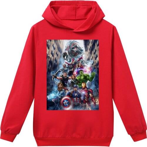 Marvel Kids Hoodies Baby Girls Boys Avengers Sweatshirt Ironman Hulk Print Clothes Tops Hoodies for Children Sportswear Shirts