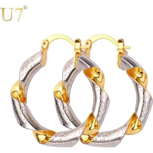 Женские золотые серьги U7 China At AliExpress