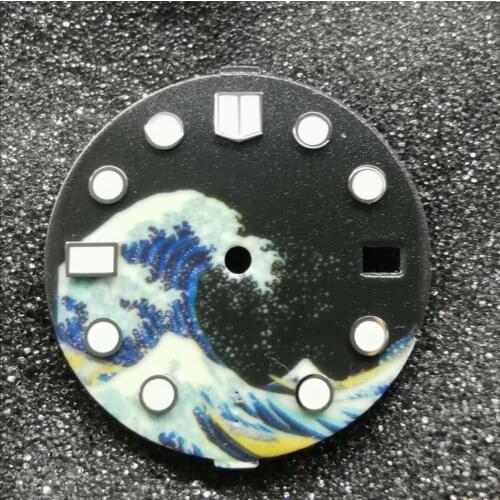 Japan Kana Wave Seiko0 modified universal full luminous dial double window samurai SKX007 abalone large MM small