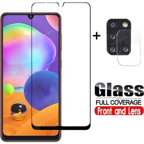2 in 1 camera lens glass for samsung galaxy a31 a41 a21 a11 full screen protector on a 31 41 21 11 Protective Tempered Glass