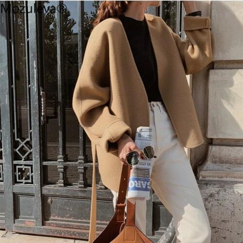 Mozuleva 2021 Autumn and Winter Square Collar Double Breasted Cashmere Coat Women A-Line Regular Woolen Coat Korean Coat