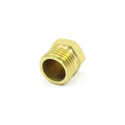 1/4" PT Threaded Diameter Brass Internal Hex Head Pipe Plug Gold Tone