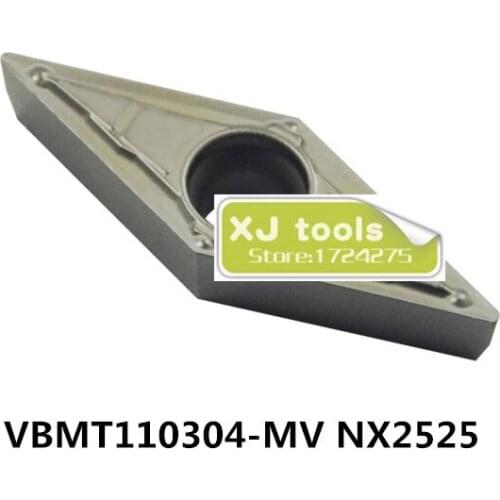 10pcs VBMT110304-MV NX2525/VBMT110308-MV NX2525 ceramic inserts for SVUBR/SVJBR/SVQBR,Turning Blades, Matel Ceramic Tips
