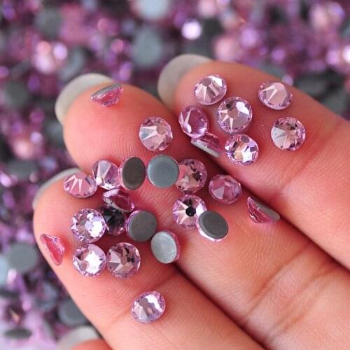 2088 Crystal Light Rose Faces Cut 8 big 8 small Star Cut Iron Crystal Rhinestone DIY Design Glass Stones