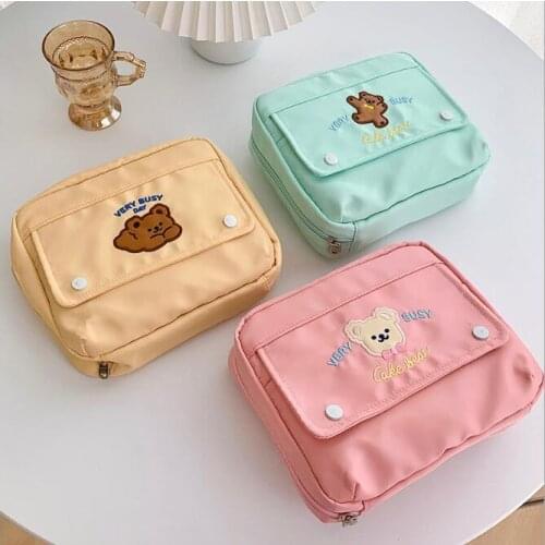 Wholesale 3pcs/set Large Capacity Pencil Bag School Student Stationery Storage Pencil Case Kawaii Girl Boys Storage Bag