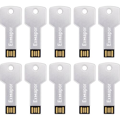 32GB Flash Drive, Exmapor USB Flash Drive 1, 2, 4, 8 GB X 10 Bulk Memory Stick Jump Drive External Drives USB Stick USB Storage