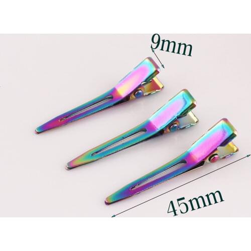 45mm Rainbow clips,10 pcs Alligator hair clips for bows barrette, Wholesale clips,alligator clips Hair Accessory-Crocodile Clamp