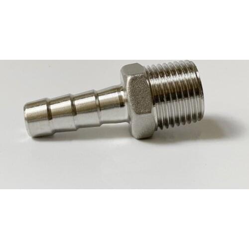 8mm 10mm 12mm 13mm 14mm 15mm 16mm 18mm 19mm 20mm 25mm 32mm Hose Barb x 3/4" 1" BSP Male Thread 304 Stainless Steel Pipe Fitting