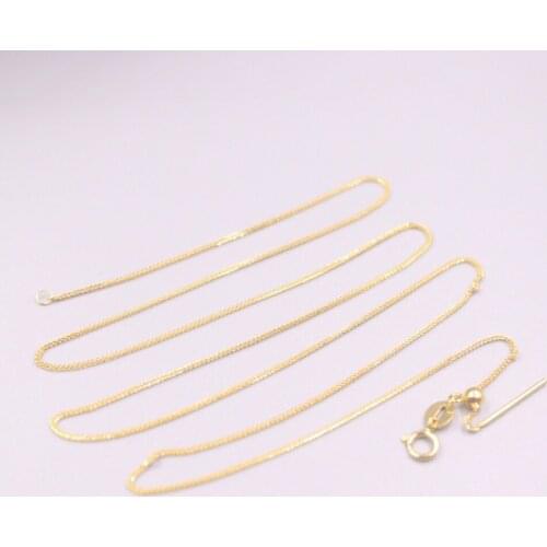 AU750 Pure 18K Yellow Gold Chain Adjustable Needle Wheat Necklace 1.3g / 17.7inch For Women Lucky Gift