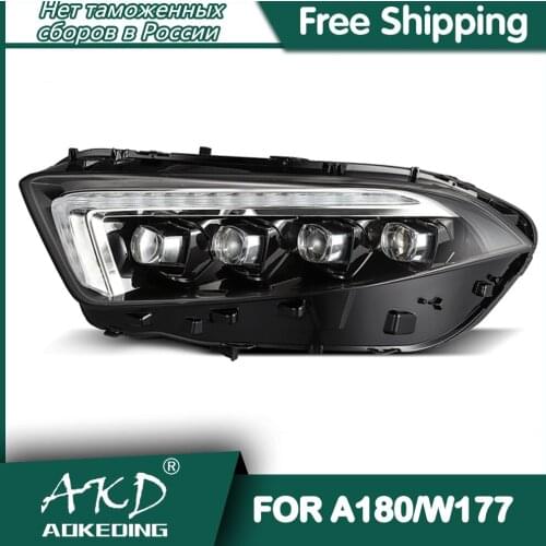 For Car Benz W177 A180 Headlights 2019-2020 DRL Day Running Light LED Bi Xenon Bulb Fog Lights Car Accessory A200 A220 Head Lamp