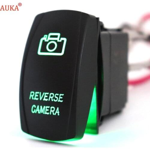 Reverse Camera 5 Pin Rocker Switch Waterproof Laser SPST ON/OFF Backlit LED Light 20A 12V For Auto Automotive Truck Boat Marine