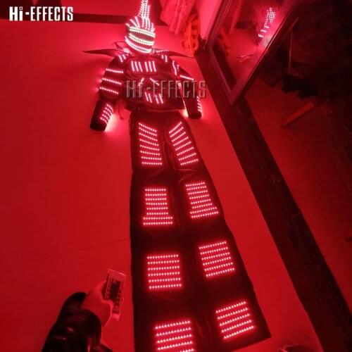 RGB Color LED glowing robot suit illuminated Costume Men LED luminous clothing dance wear for nightclub party ktv supplies