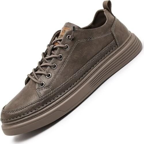 Men shoes man broad leather casual shoes lace up male sneakers footwear good quality comfortable