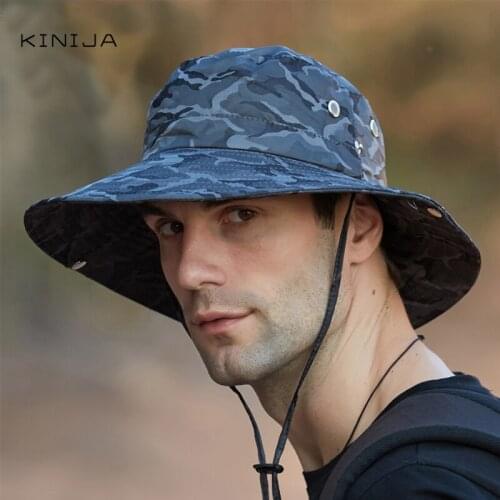 Summer camouflage outdoor sport quick-drying sun hat climbing fishing military finsh hiking bucket hat men cap uv protection cap