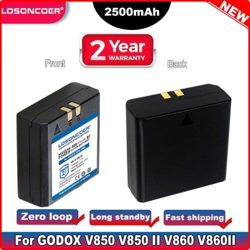 LOSONCOER VB-18 VB18 VB-19 VB19 2500mAh Battery for GODOX V850 V850 II V860 V860II Flash Speedlite