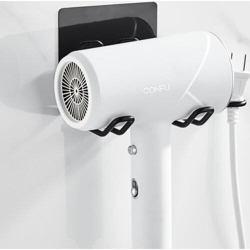 Multifunction Wall Mounted Hair Dryer Rack Bathroom Accessories Organizer Shelf Hairdryer Stand with Hook Home Supplies Storage