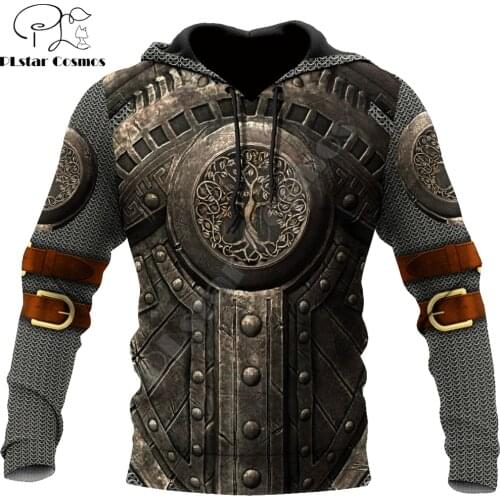 Viking Warrior Chain Armor 3D Printed Fashion Mens Hoodie Street Pullover Autumn Sweatshirt Unisex Casual Jacket Tracksuit DW667