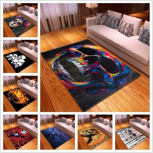 Nordic Halloween Party Decor Carpet Flannel 3D Colour Skull Home Area Rugs Kids/Baby Crawl Game Mats/Carpets for Living Room Rug