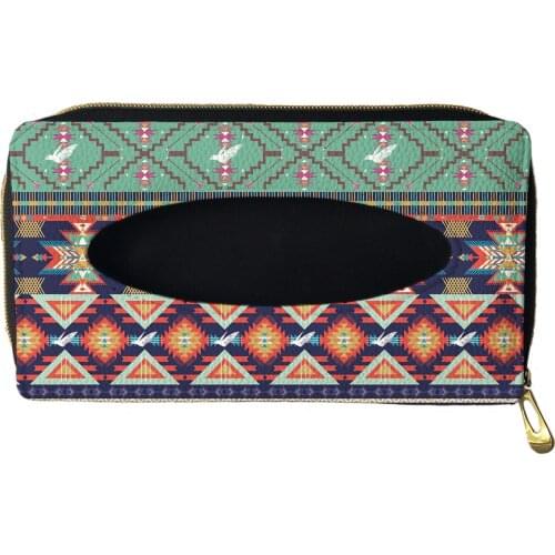 New Printed PU Leather Tissue Box Portable Car Sun Visor Paper Napkin Leather box Holder Hanging Type Universal Auto Accessories