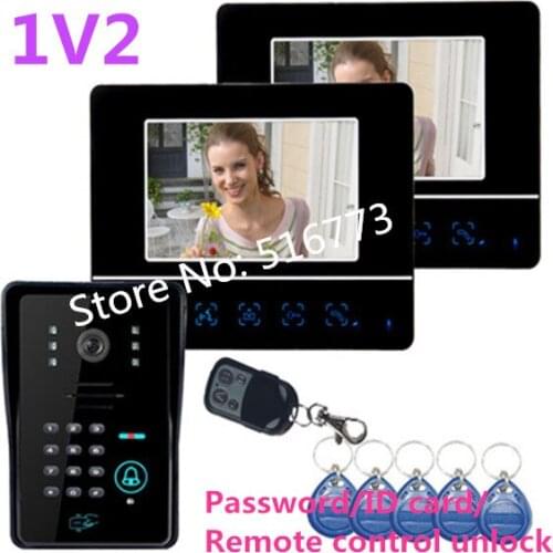 New! 7" Lcd Video Door Phone Doorbell Touch Key Ir Camera support RFID CARDS/PASSWORD unlock