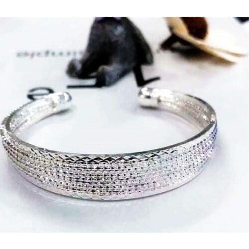 New Fashion Flower Line Bracelets 925 Sterling Silver Jewelry Multi-line Car Flower Gypsophila Women Exquisite Bangles SB186