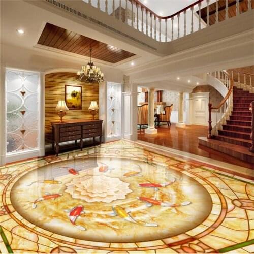 Beibehang Custom murals wallpapers ultra-high-definition European-style living room 3D floor self-adhesive floor tile painting