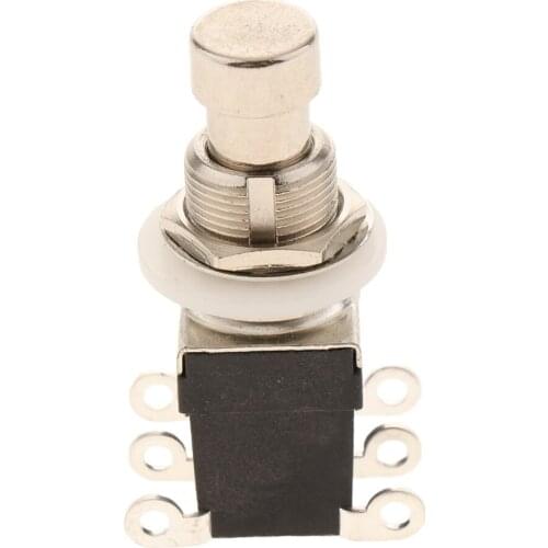 Electric Button Guitar Effects Foot Pedal Switch True Bypass 6 Pins Black with Metal Button and Elastic Material
