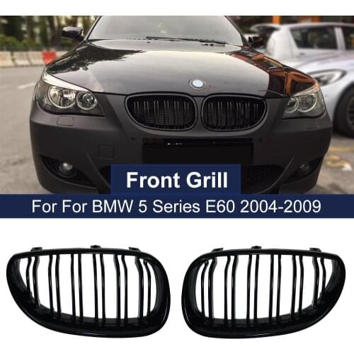 Car Front Kidney Grilles Racing grill for BMW E60 E61 5 Series M5 520I 535I 550I 2004-2009 Dual line Double Slat Auto Styling