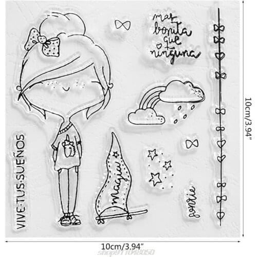 Bow Girl Silicone Clear Seal Stamp DIY Scrapbooking Embossing Photo Album Decorative Paper Card Craft J11 21 Dropshipping