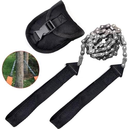 Portable Survival Chain Saw Chainsaws Emergency Camping Hiking Tool Pocket Hand Tool Pouch Outdoor Pocket Chain Saw