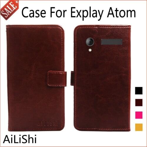AiLiShi Luxury Leather Case For Explay Atom Case Wallet With Card Slot Flip Protective Cover Phone Bag High Quality