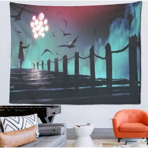 Tale Dreamland Starry Tapestry Universe Wall Hanging Room Dorm Tapestries Art Home Psychedelic Childrens Room Decor